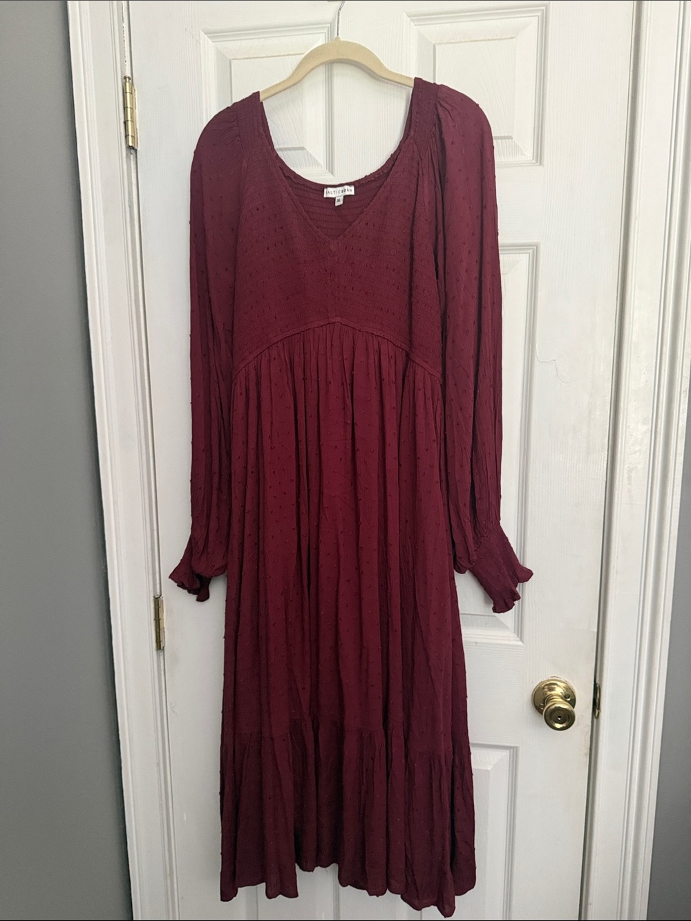 Baltic Born Burgundy Long Sleeve Midi Dress